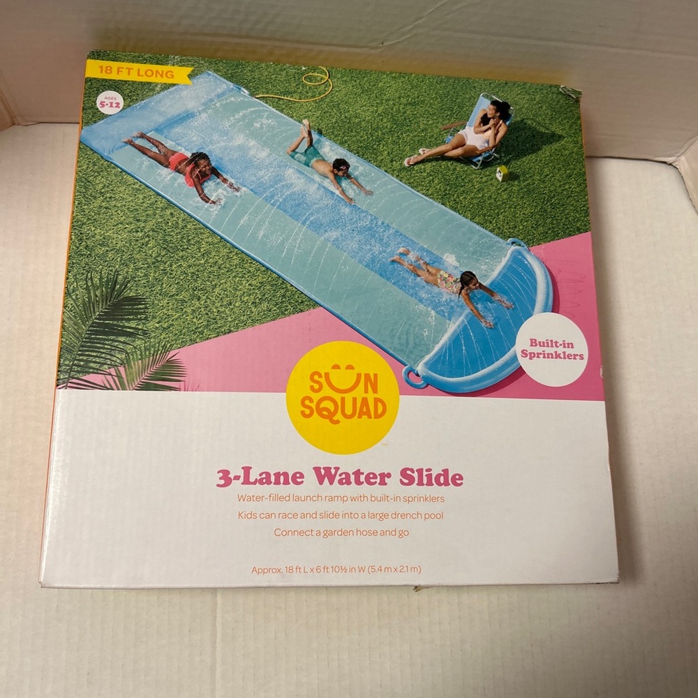 Sun Squad Triple Water Slide - Blue  AGES 5/12 Years